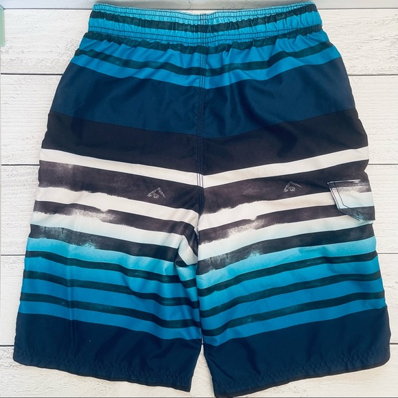 Kanu Surf Boys Quick Dry UPF 50+ Stripe Swim Trunks Size L (14-16) - Picture 3 of 3